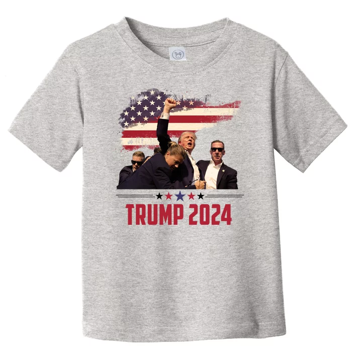 Donald Trump Usa Flag Fist Fight Election 2024 Toddler T-Shirt