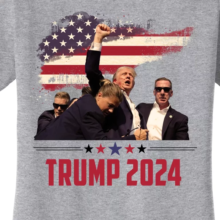 Donald Trump Usa Flag Fist Fight Election 2024 Women's T-Shirt