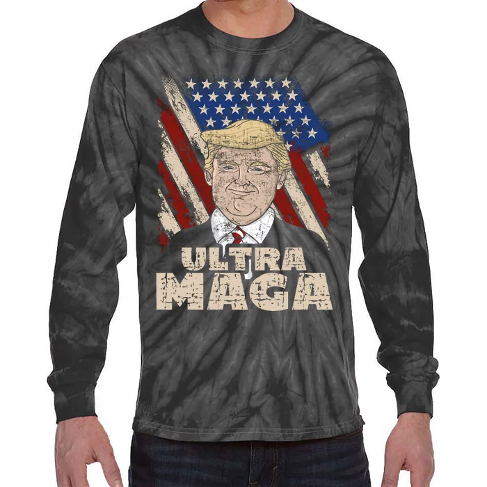 Donald Trump Ultra Maga Tie-Dye Long Sleeve Shirt