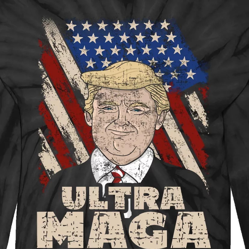 Donald Trump Ultra Maga Tie-Dye Long Sleeve Shirt