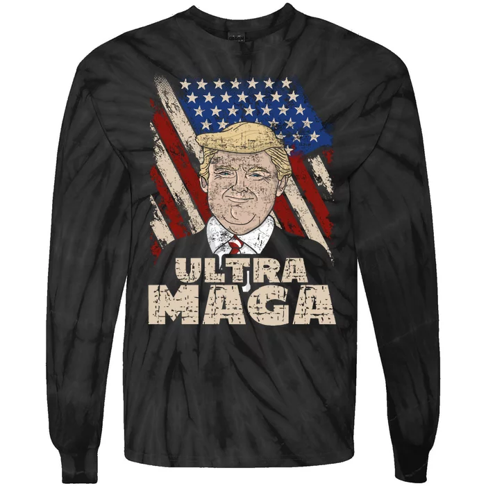 Donald Trump Ultra Maga Tie-Dye Long Sleeve Shirt