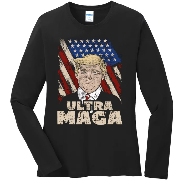 Donald Trump Ultra Maga Ladies Long Sleeve Shirt