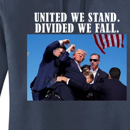 Donald Trump United We Stand Dived We Fall Women's Pullover Hoodie