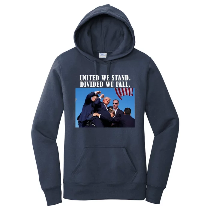 Donald Trump United We Stand Dived We Fall Women's Pullover Hoodie