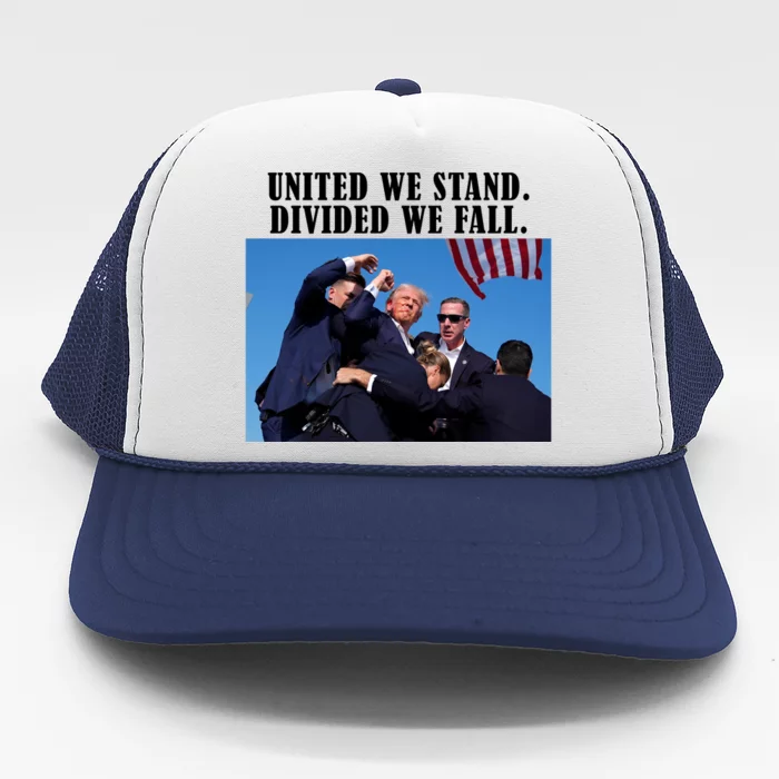 Donald Trump United We Stand Dived We Fall Trucker Hat