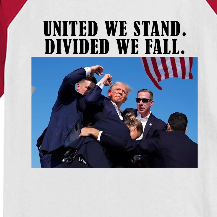 Donald Trump United We Stand Dived We Fall Kids Colorblock Raglan Jersey