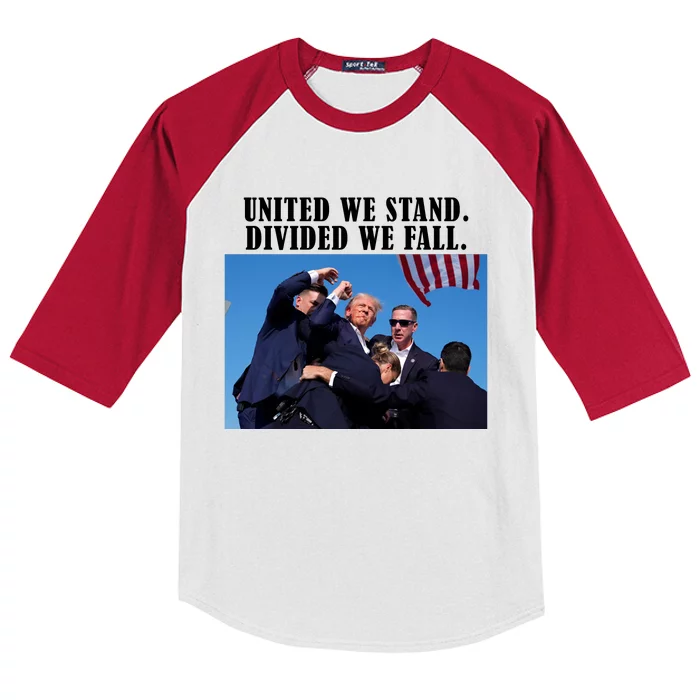 Donald Trump United We Stand Dived We Fall Kids Colorblock Raglan Jersey