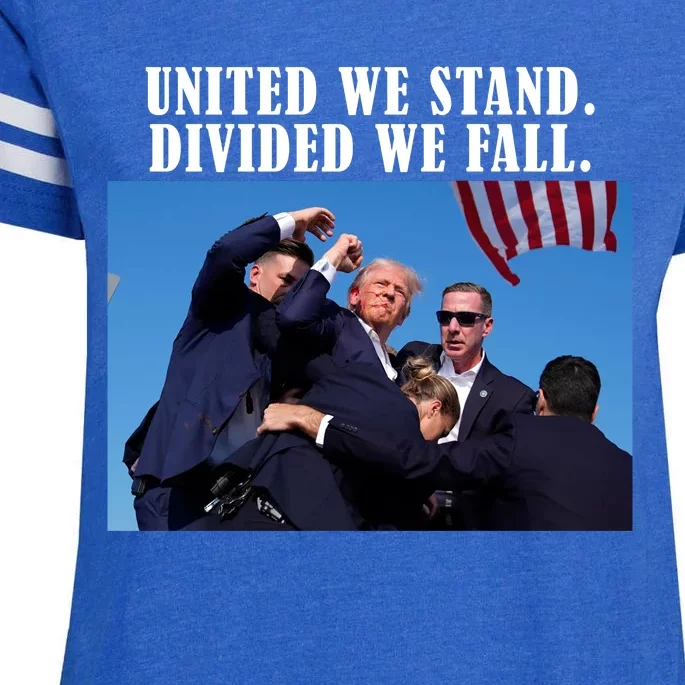 Donald Trump United We Stand Dived We Fall Enza Ladies Jersey Football T-Shirt