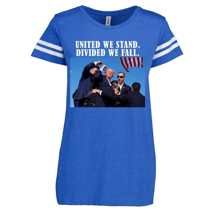 Donald Trump United We Stand Dived We Fall Enza Ladies Jersey Football T-Shirt