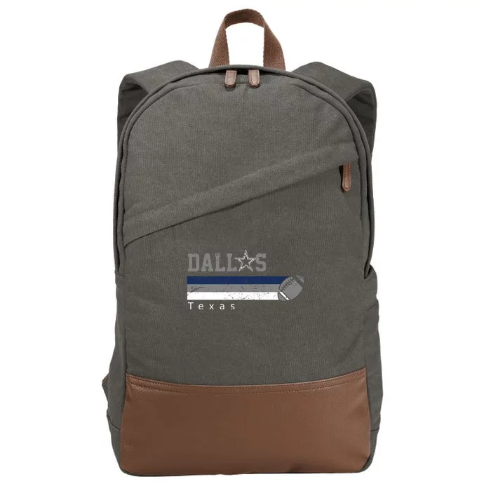 Dallas Texas Vintage Retro Football Cotton Canvas Backpack