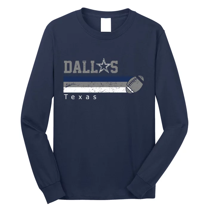 Dallas Texas Vintage Retro Football Long Sleeve Shirt