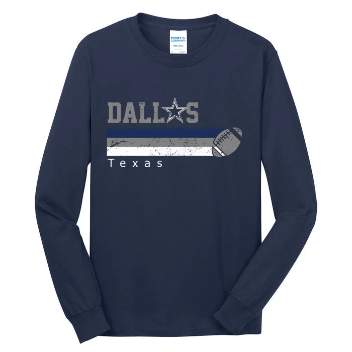 Dallas Texas Vintage Retro Football Tall Long Sleeve T-Shirt