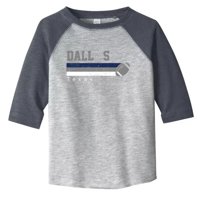 Dallas Texas Vintage Retro Football Toddler Fine Jersey T-Shirt