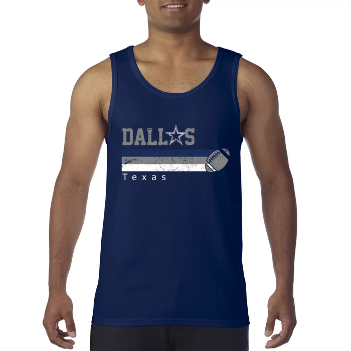 Dallas Texas Vintage Retro Football Tank Top