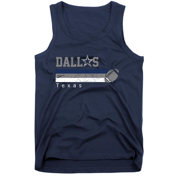 Dallas Texas Vintage Retro Football Tank Top