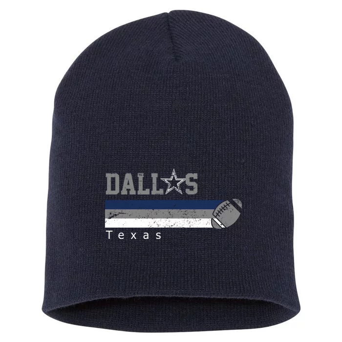 Dallas Texas Vintage Retro Football Short Acrylic Beanie