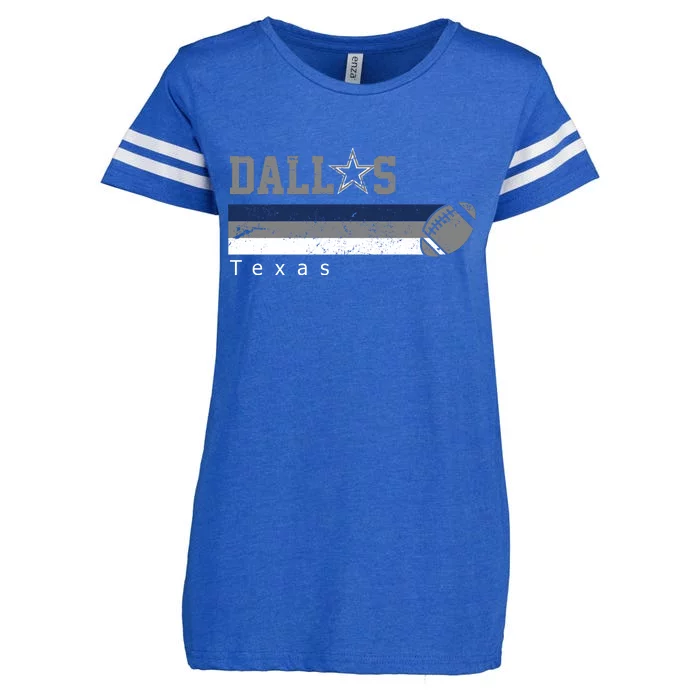 Dallas Texas Vintage Retro Football Enza Ladies Jersey Football T-Shirt