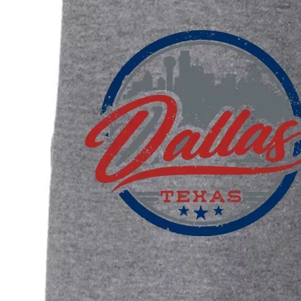 Dallas Texas Vintage Travel Stamp Doggie 3-End Fleece Hoodie