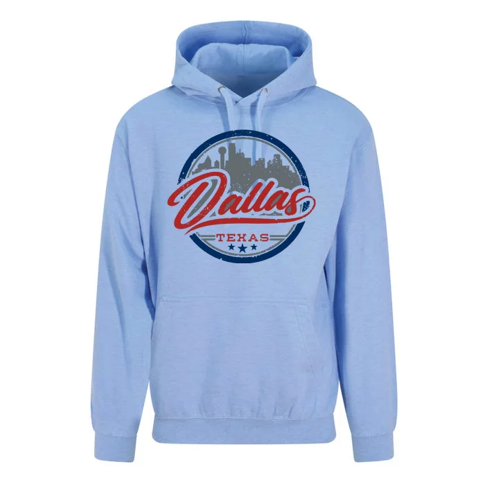 Dallas Texas Vintage Travel Stamp Unisex Surf Hoodie