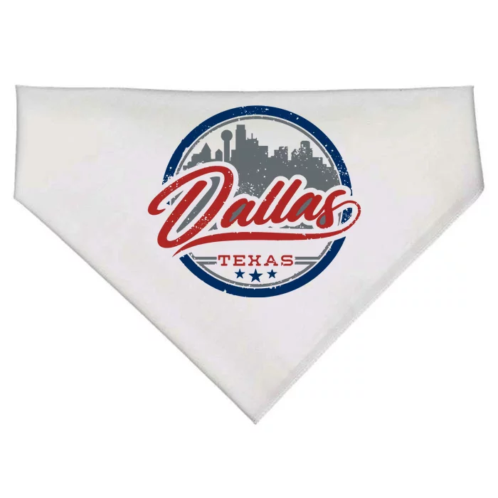 Dallas Texas Vintage Travel Stamp USA-Made Doggie Bandana