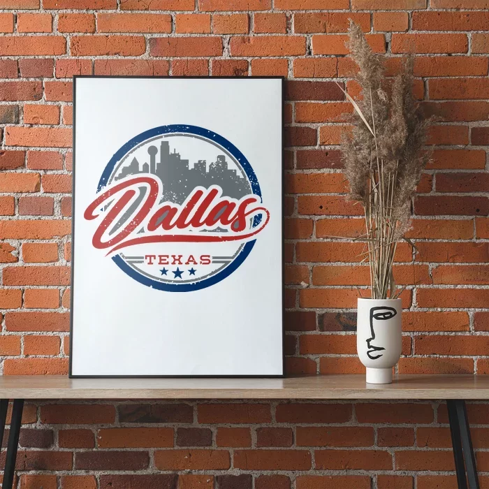 Dallas Texas Vintage Travel Stamp Poster