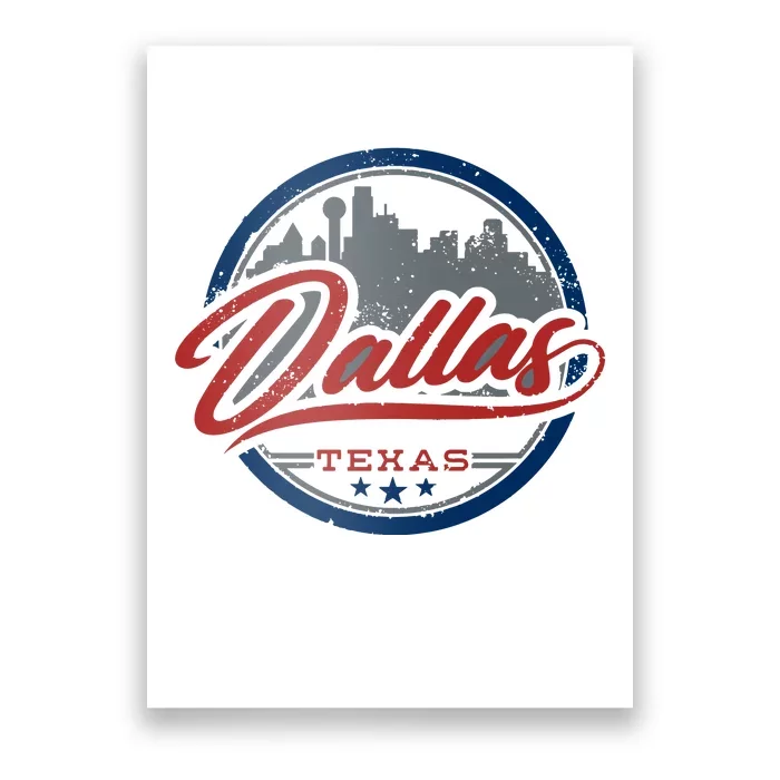 Dallas Texas Vintage Travel Stamp Poster