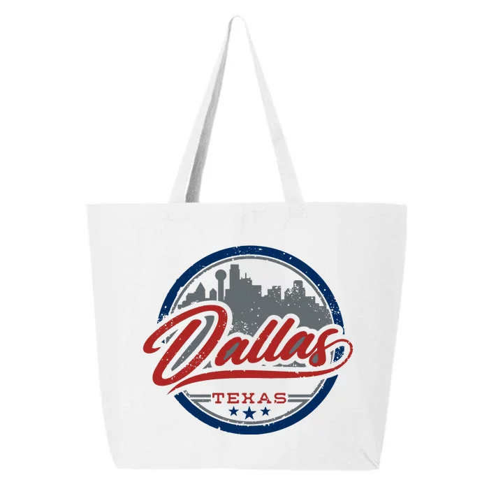 Dallas Texas Vintage Travel Stamp 25L Jumbo Tote