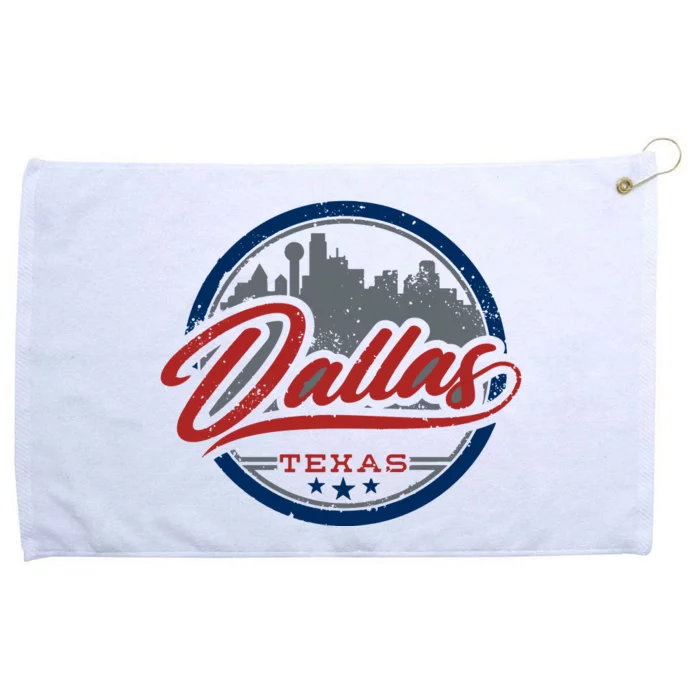 Dallas Texas Vintage Travel Stamp Grommeted Golf Towel