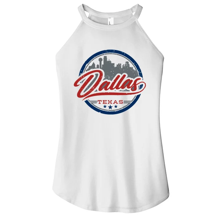 Dallas Texas Vintage Travel Stamp Women’s Perfect Tri Rocker Tank