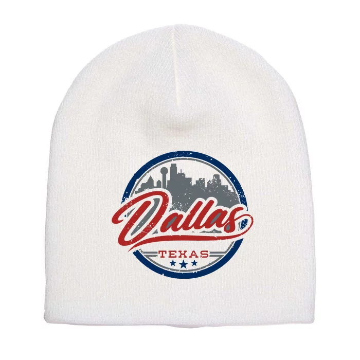 Dallas Texas Vintage Travel Stamp Short Acrylic Beanie