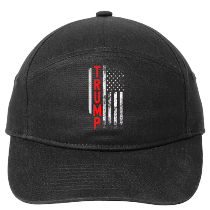 Donald Trump Vintage USA Flag 2024 7-Panel Snapback Hat