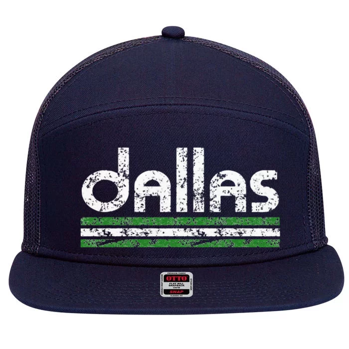 Dallas Texas Vintage Weathered Throwback 7 Panel Mesh Trucker Snapback Hat