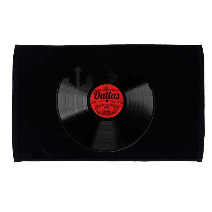 Dallas Texas Vinyl Record Retro Hipster Music Dallas Skyline Gift Microfiber Hand Towel