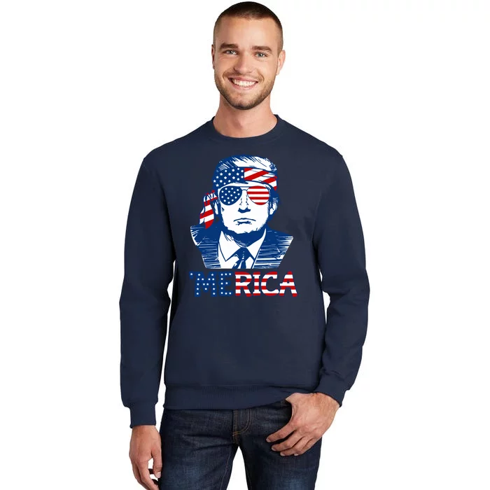 Donald Trump Vintage Patriotic Merica Tall Sweatshirt