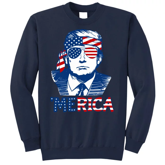 Donald Trump Vintage Patriotic Merica Tall Sweatshirt