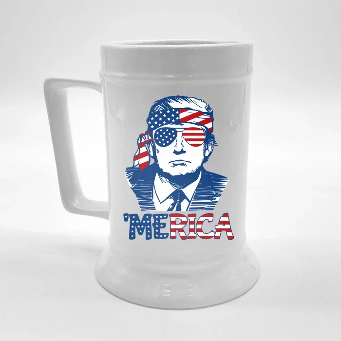 Donald Trump Vintage Patriotic Merica Front & Back Beer Stein