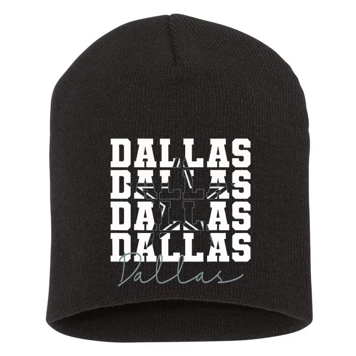 Dallas TX Vintage Sports Navy Short Acrylic Beanie