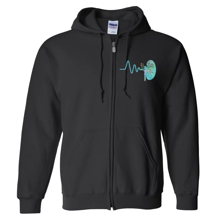 Dialysis Technician Week Kidney Team Tech Nurse Heartbeat RN Full Zip Hoodie