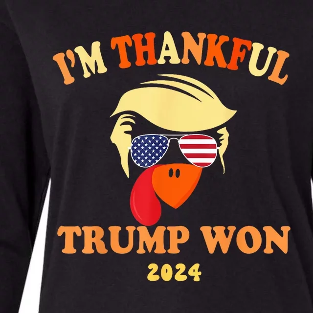 Donald Trump Wins Us Presidency Trump Won 2024 Usa President Womens Cotton Relaxed Long Sleeve T-Shirt