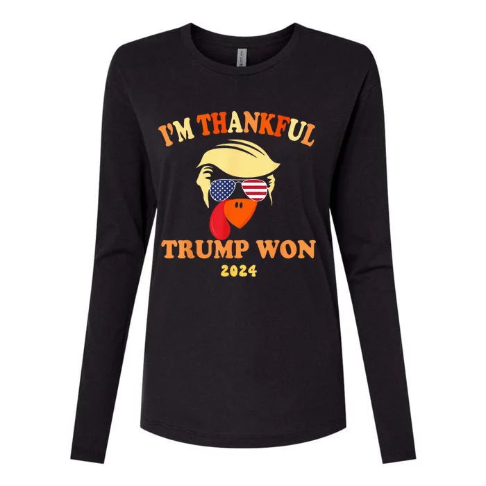 Donald Trump Wins Us Presidency Trump Won 2024 Usa President Womens Cotton Relaxed Long Sleeve T-Shirt