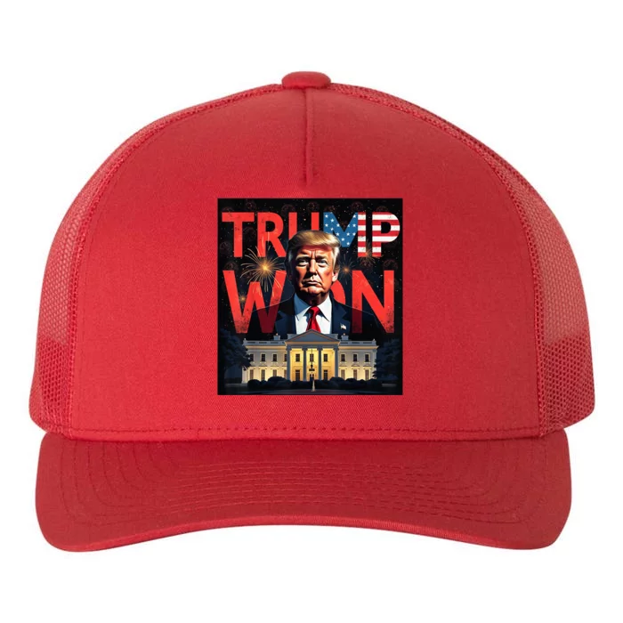 Donald Trump Wins Us Presidency Trump Won 2024 Usa President Yupoong Adult 5-Panel Trucker Hat