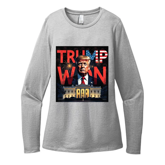 Donald Trump Wins Us Presidency Trump Won 2024 Usa President Womens CVC Long Sleeve Shirt