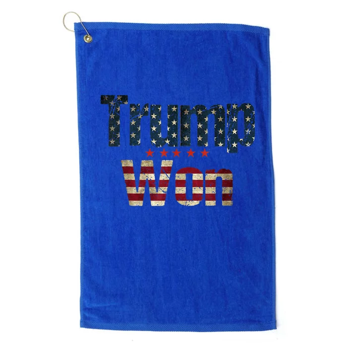 Donald Trump Wins Us Presidency Trump Won 2024 Usa President Platinum Collection Golf Towel