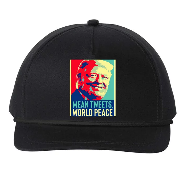 Donald Trump World Peace And Mean Tweets 2024 Snapback Five-Panel Rope Hat