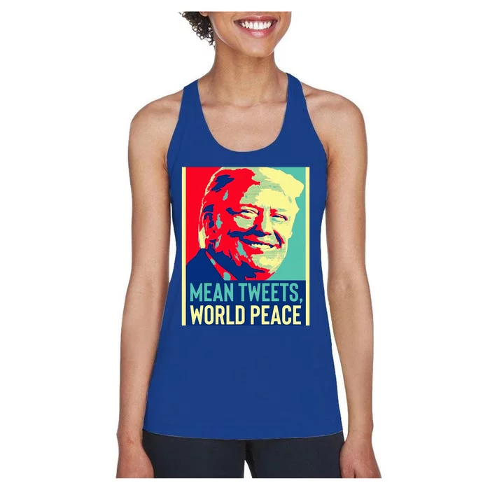 Donald Trump World Peace And Mean Tweets 2024 Women's Racerback Tank