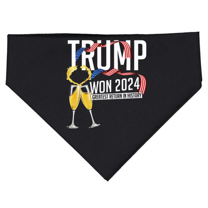 Donald Trump Won 2024 Election Inauguration USA-Made Doggie Bandana