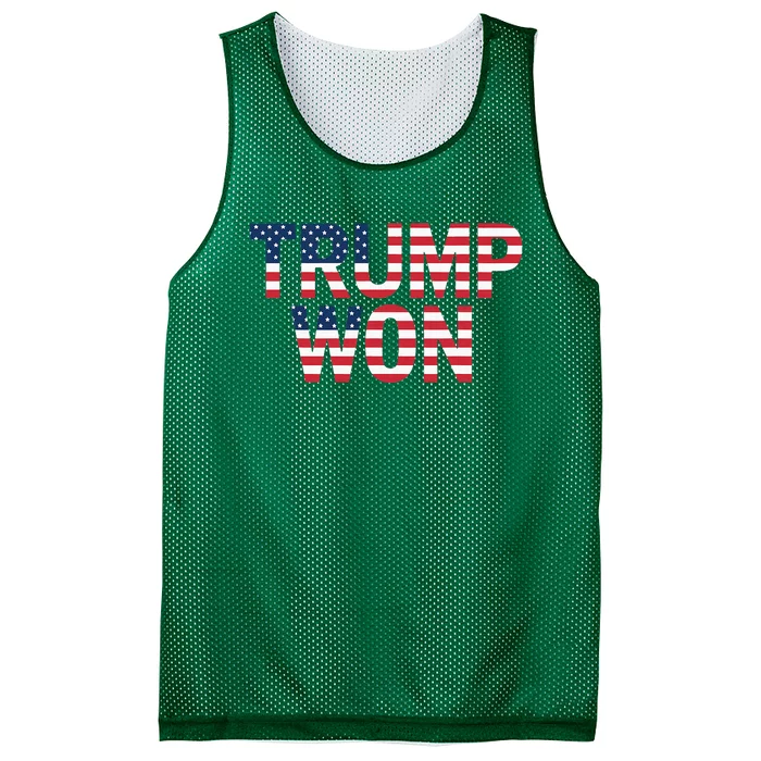 Donald Trump Won 2024 Election Republican Win Trump Won 2024 Mesh Reversible Basketball Jersey Tank