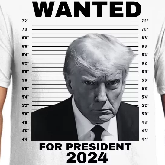 DONALD TRUMP WANTED FOR PRESIDENT 2024 President Trump Mugshot Pajama Set