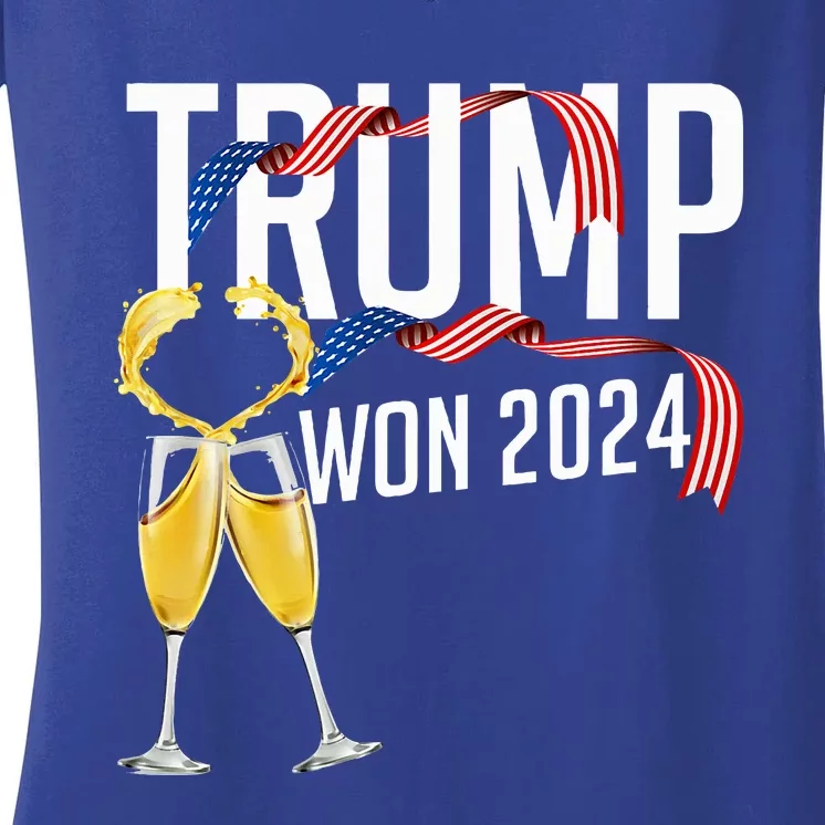 Donald Trump Won 2024 Election Inauguration Women's V-Neck T-Shirt