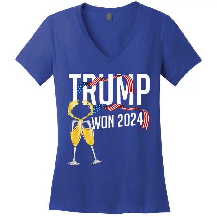 Donald Trump Won 2024 Election Inauguration Women's V-Neck T-Shirt